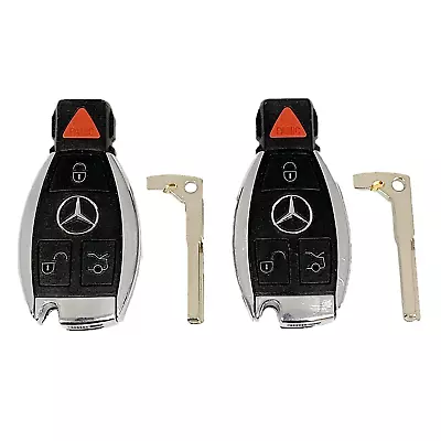 2 OEM Mercedes Benz Keyless Remote Fobs + UNCUT Keys IYZDC07 DC10 DC11 DC12 • $28.73