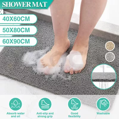 Shower Mat Rug Anti Slip Loofah Bathroom Bath Mat Carpet Water Drains Non Slip • $19.99