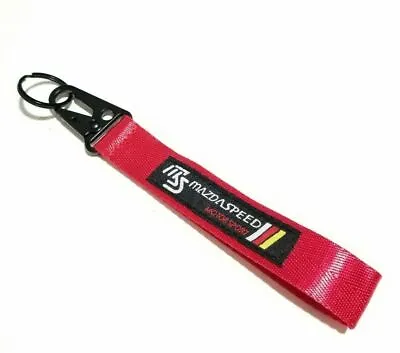 JDM MAZDASPEED RED Keychain Metal Key Ring Hook Strap Lanyard Nylon Universal • $8