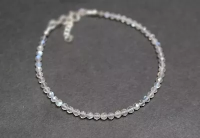 Moonstone 3mm Beads Healing Balance Gemstone Crystal Women Dainty Bracelet Gifts • $12.99