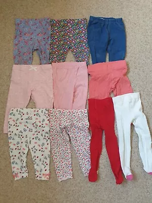 £1.99 • Buy Baby Girls Clothes Bundle 6-9 Months Leggings, Pants, Leggings With Feet