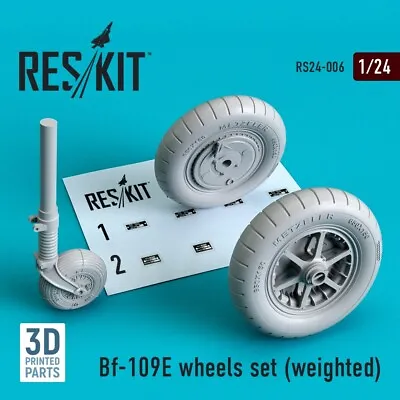 1/24 ResKit RS24-0006 Bf-109E Wheels Set (weighted) • $18