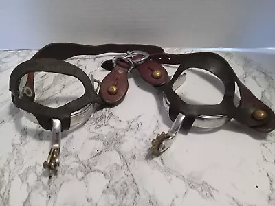 Set Of 2 Vintage Working Cowboy Saddlery Spurs With Leather Straps • $68