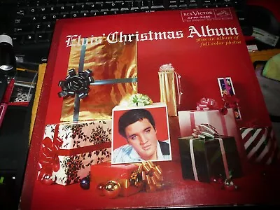 ELVIS Christmas Album – With Photo Poster – RCA 50th Anniversary Copy NM- • $75