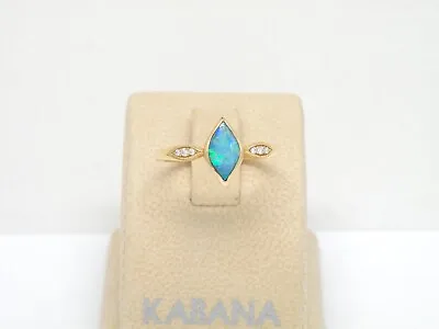 Authentic Kabana 14k Yellow Gold Ring Premium 4Star Opal Diamonds Size 8 • $980