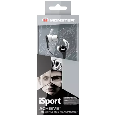 Monster ISport Achieve Sweatproof In-Ear Wired Sports Headphones W/Microphone • $10
