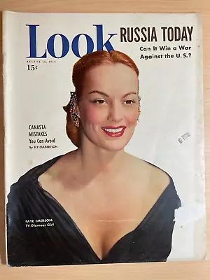 LOOK Magazine August 15 1950 Russia Today Canasta Mistakes Faye Emerson • $10