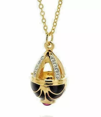 Fabergé Style Pendant Necklace Imitation Diamond Jewel Tone Russian Imperial Egg • $50