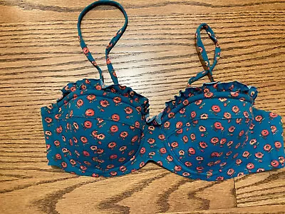 J Crew Floral Underwire Push Up Bikini Top Size 32B • $10