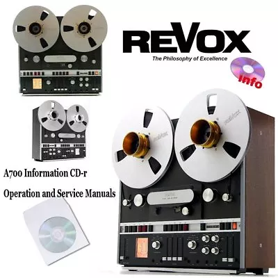 Revox A700 Tape Recorder Reel To Reel Operation Instruction Service Manual Cdr • $18.03