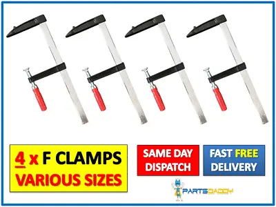 4 X Heavy Duty F Clamps Bar Clamp 150mm 200mm 300mm 600mm Quick Slide Wood Clamp • £9.45