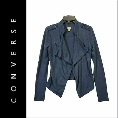 Converse One Star Woman Casual Formal Open Front Cardigan Size Small Blue • $10.80