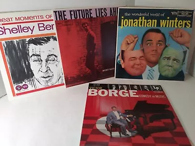 4 Comedy LPs: Victor Borge Mort Sahl Jonathan Winters & Shelley Berman VG+/EX • $12.99