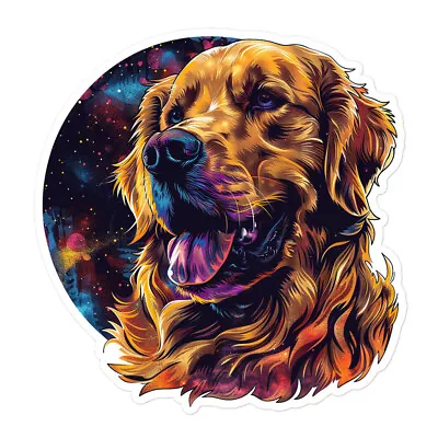 Golden Retriever Dog Sticker Cosmos Color Puppy Laptop Bottle Car Decal Vinyl • $6.24