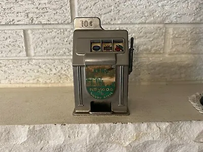 Vintage Usa Made Rexco Metal Reno Las Vegas Nevada Slot Machine Bank • $24.95