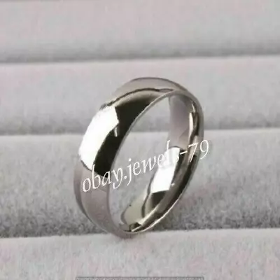 Men's Plain Band Ring 14k White Gold Plated For Engagement Wedding Anniversary • $108.55