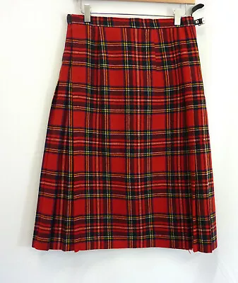 Vintage Murray Brothers 100% Wool Stewart Tartan Scottish Kilt Midi Skirt 16 • £25