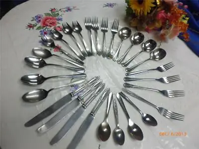 Retro Set Of Cutlery 4 Person Stainless Steel Assorted Brands • $38