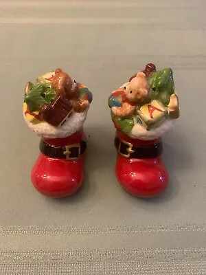 $12.95 • Buy Vintage Christmas Boots With Gifts Salt And Pepper Shakers