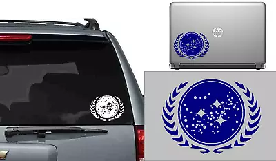 $4.99 • Buy Star Trek Federation Of Planets Logo Vinyl Decal Laptop Sticker Die-Cut 