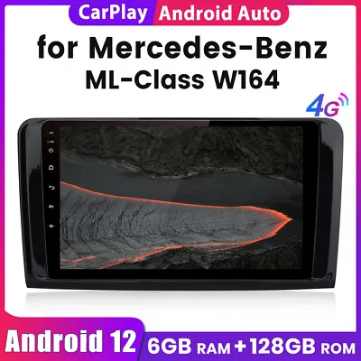 6+128GB Android 12 Stereo CarPlay Sat Nav Radio For Mercedes Benz ML Class W164 • £213.74