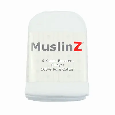 MuslinZ 6pk Cotton Reusable Washable Boosters Inserts For Cloth Nappies/Diapers • £10.99