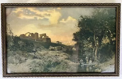 Antique Thomas Moran  Sunrise In Old Mexico  Lithograph 1906 Period Framed 16.75 • $69.99