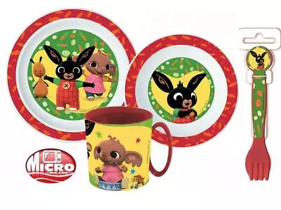 Childrens Toddlers Bing 5 Pc Dinner Breakfast Set Plate Bowl Mug Spoon Fork • £11.49