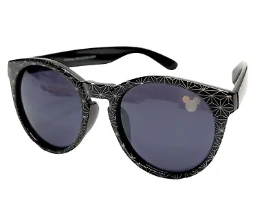 Disney Parks Mickey Epcot Silver Holographic Frame Adult Sunglasses Black - NEW • $24.87