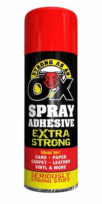 Heavy Duty Spray Adhesive Glue Strong Ox Foam For Carpet Tile Fabric 500ml • £7.46