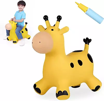 Giraffe Bouncy Horse Hopper - Inflatable Jumping Horse Ride On Rubber Bouncing  • $43.99