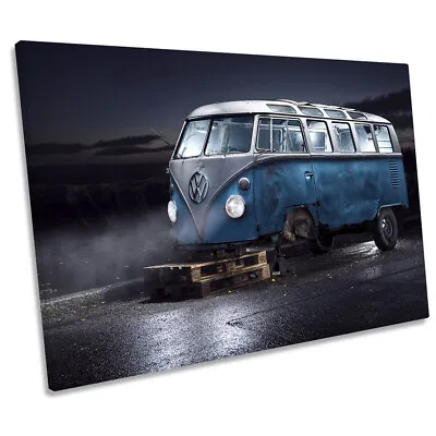 Vintage Camper Van Retro CANVAS WALL ART Print Picture • £29.99