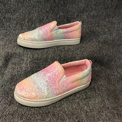 $8.49 • Buy Unbranded Thins Slip-On Multicolor Rainbow Size 13 Sequin Pre-Owned With Defect