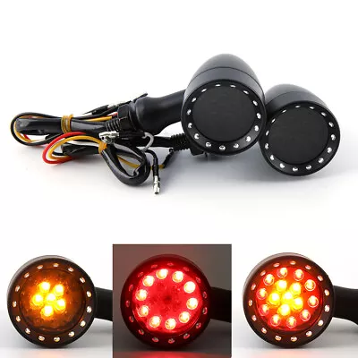 LED Mini Bullet Turn Signals Indicator For Harley Cruiser Softail Bobber Chopper • $22.46