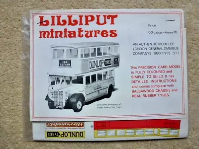 Lilliput Card Model Kit - London Bus 1930 Type ST1 - Rare. Linked To Micromodels • £4.50