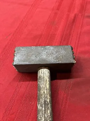 5  Wide Double Milled Facing Hammer 4 Lbs. 10 Oz. Waffle Face Stone Mason 18” • £48.22