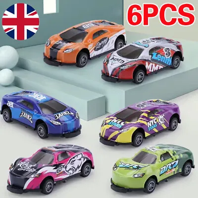 6PCS Stunt Toy Car Alloy Pull Back Jumping Stunt Model Airspring Race Car Kids • £5.99