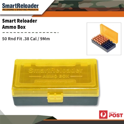 Smart Reloader Hinged Ammo Box 50rnd Fit .38 Cal/ 9mm Ammunication Case Sj608 • $20.50