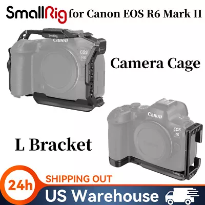 SmallRig EOS R6 Camera Cage|L-Bracket For Canon EOS R6 Mark II Mirrorless Camera • $59.90