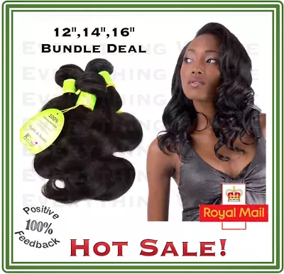 UK HOT SALE! 3 Bundle Deal 300g Body Wave Peruvian Virgin Real Human Hair Weave • $74.59