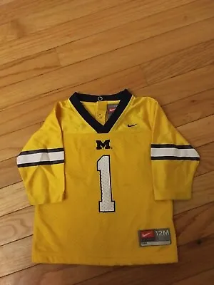 Michigan Wolverines NCAA Nike Team Newborn Football Jersey Size 12M • $29.99
