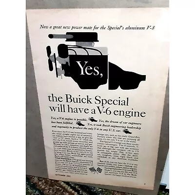 1962 Buick Special V6 Engine Print Ad Vintage 60s • $7.99