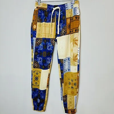 MEN’S JOGGERS PANTS - Fresh Prints Of Bel Air Pull On BLUE Patches Size M.C77 • $14.99