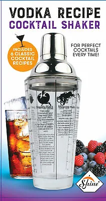 £8.99 • Buy The Perfect Cocktail Mixer Shaker With Measuring Cup And Recipes VODKA OR GIN 