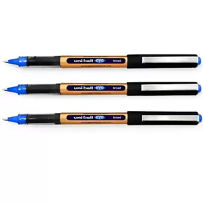 Uni-Ball Eye UB-150-10 Broad Liquid Ink Rollerball Pens - 1.0mm - Blue - 3 Pack • £6.99