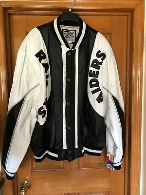 BNWT Mens Oakland Raiders Vintage Leather/Suede Jacket G3 (GIII) & Carl Banks 3X • $400