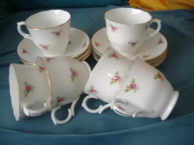 Pall Mall Ware English Bone China Pink Rose Design 6 Cups And 6 Saucers  • £8
