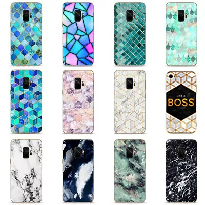 Stones Crocodile Marble Design Effect Covers Cases Skin Samsung S8 S9 Note Plus  • £3.79