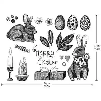 Easter Bunny Rabbit Egg Clear Stamps Cling Card Clay FAST Free Ship • $12.79