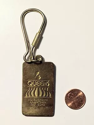 Rare Vintage 4 Four Queens Casino Las Vegas Brass Keychain/keyring Solid New • $4.99